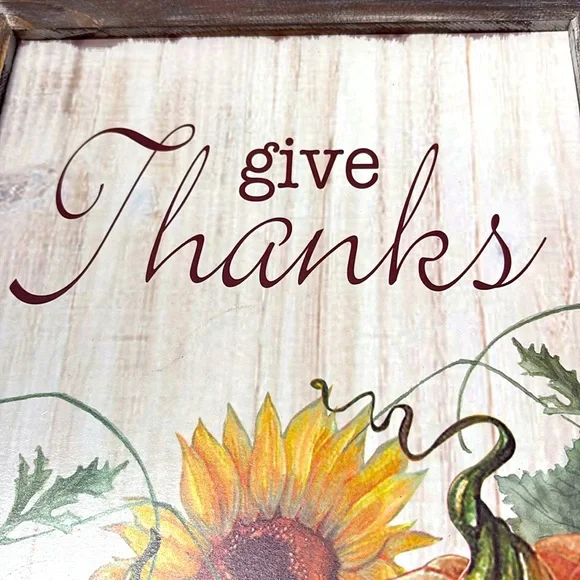 Rustic 'Give Thanks' Framed Wall Art - Multicolor - Picture 2 of 4